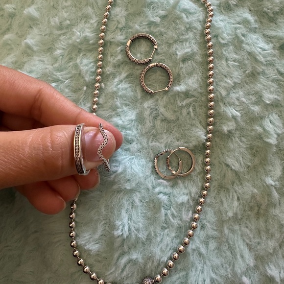 Pandora Sparkling Wave Hoop Earrings - Picture 5 of 5